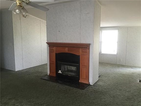 Fireplace between Living Room and Dining Room