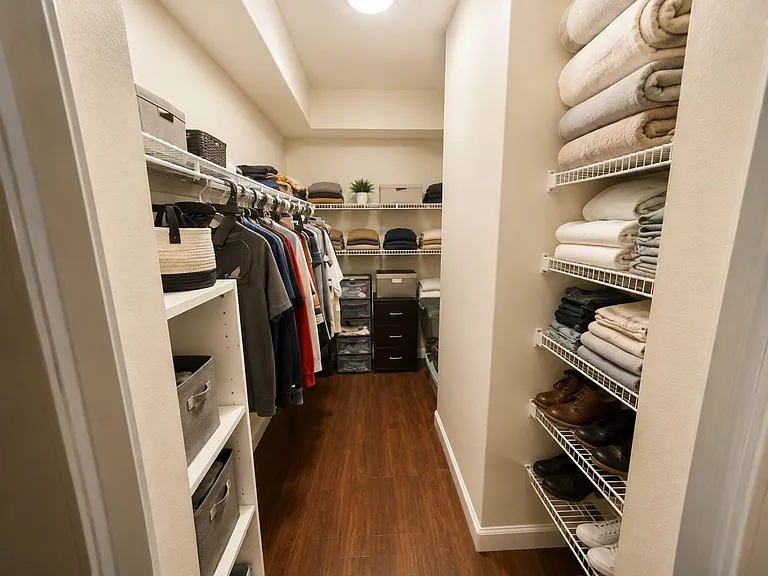 Master bedroom walk in closet