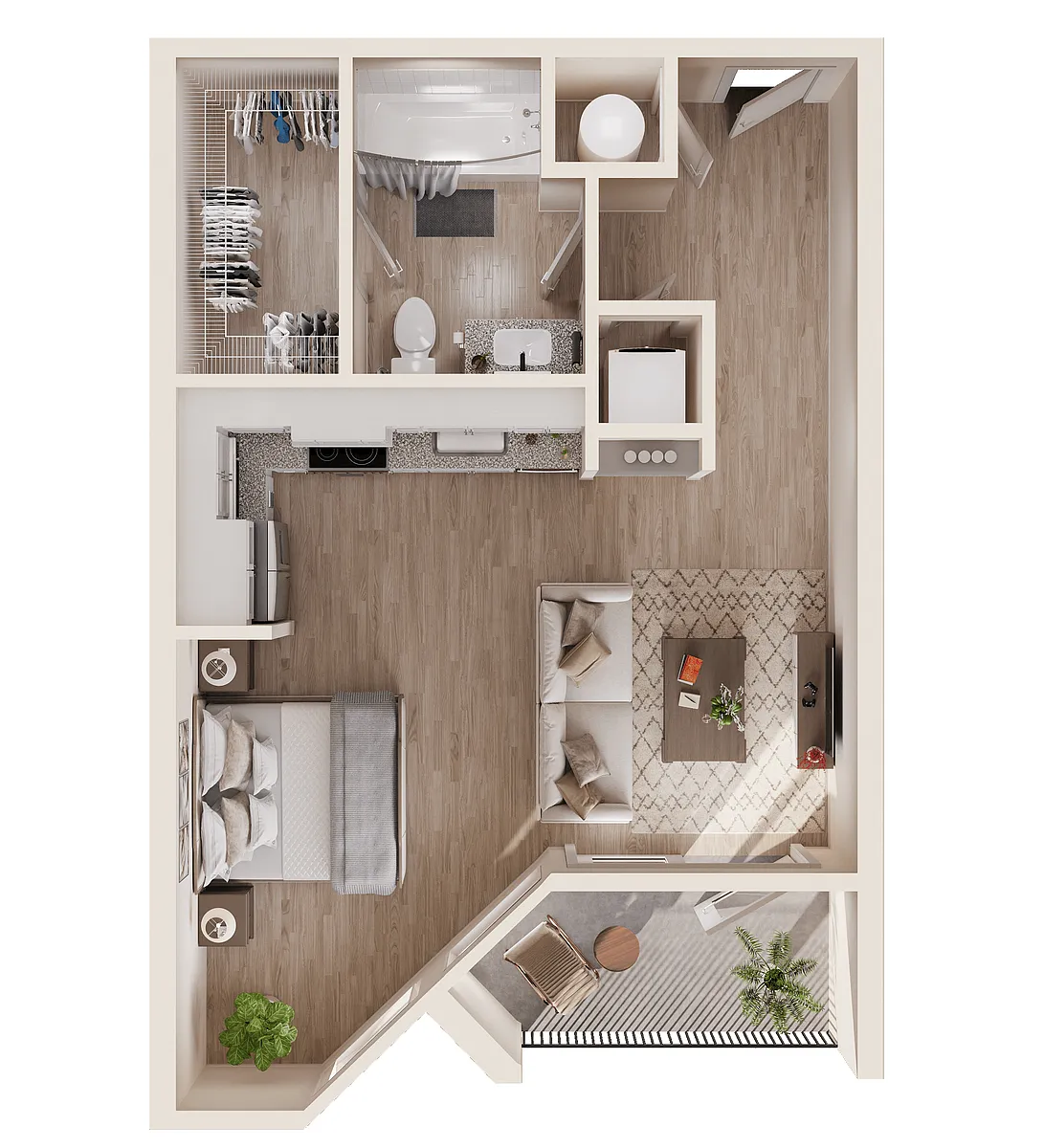 Floor plan S3 Studio / One Bath