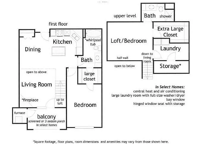 Floor plan 2 bed - 2 bath - Loft - The Cambria I
