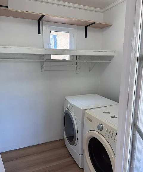 Washer Dryer are off upstairs bedroom