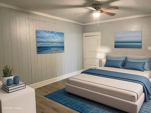 Super-sized bedroom with large closet virtually staged
