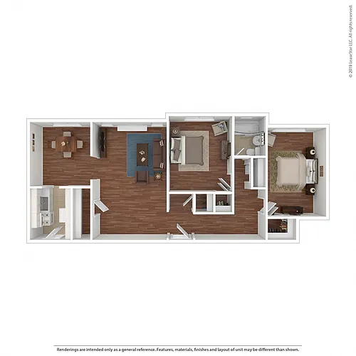 Floor plan 2 Bedroom 1 Bath