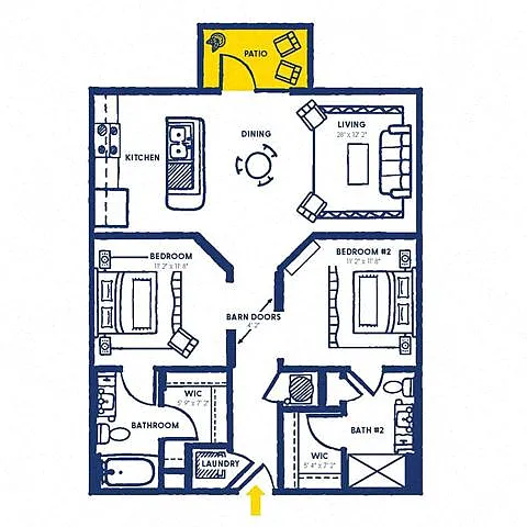 Floor plan 2A w/ Balcony