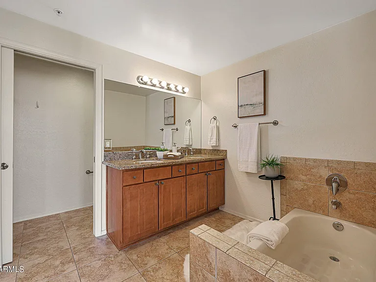 Primary bathroom with dual vanities!