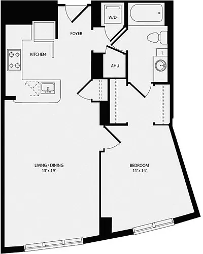 Floor plan 1 Bedroom H