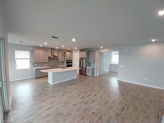 Kitchen and Family room.