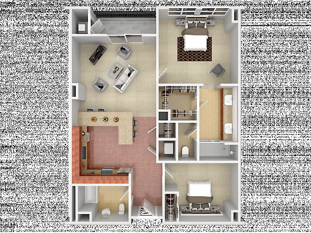 Floor plan 2 Bedroom 2.5 Bathroom