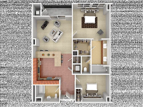 Floor plan 2 Bedroom 2.5 Bathroom