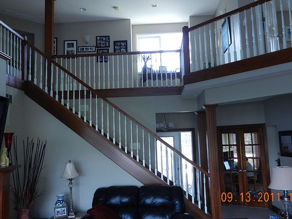 view of second story stairway