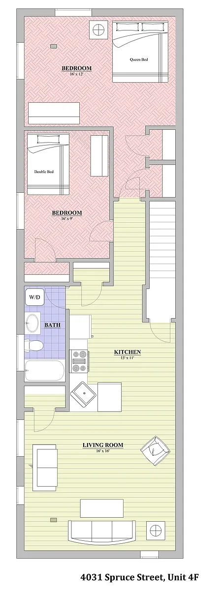 Floor plan 2 Bed | 1 Bath