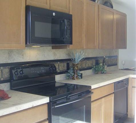 Sleek black appliances