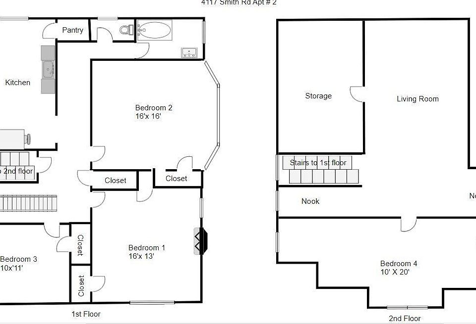 Floor plan. Large rooms with plenty of storage space