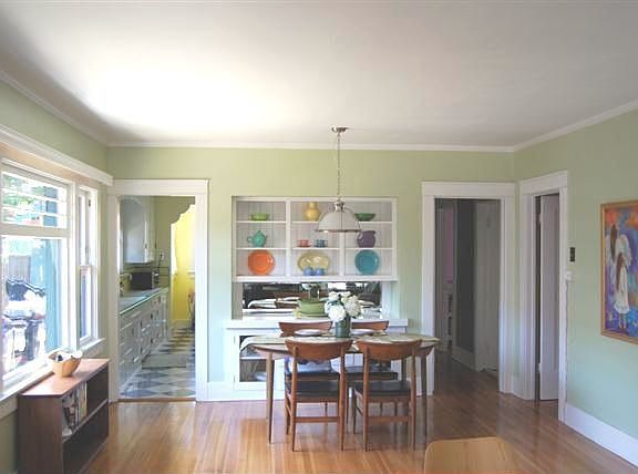 Formal dining room with original built-ins