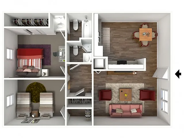 Floor plan The Santa Barbara (2X2)