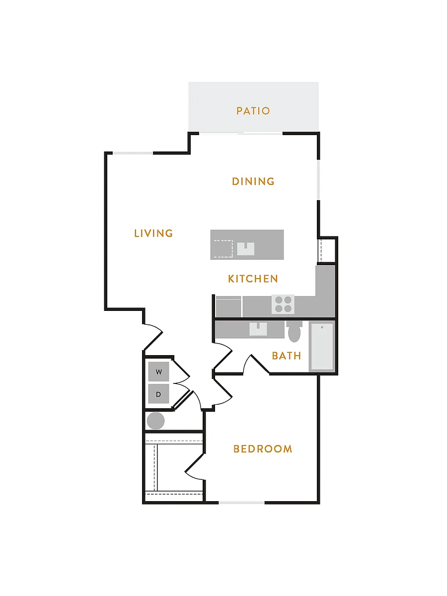 Floor plan 1 Bedroom E