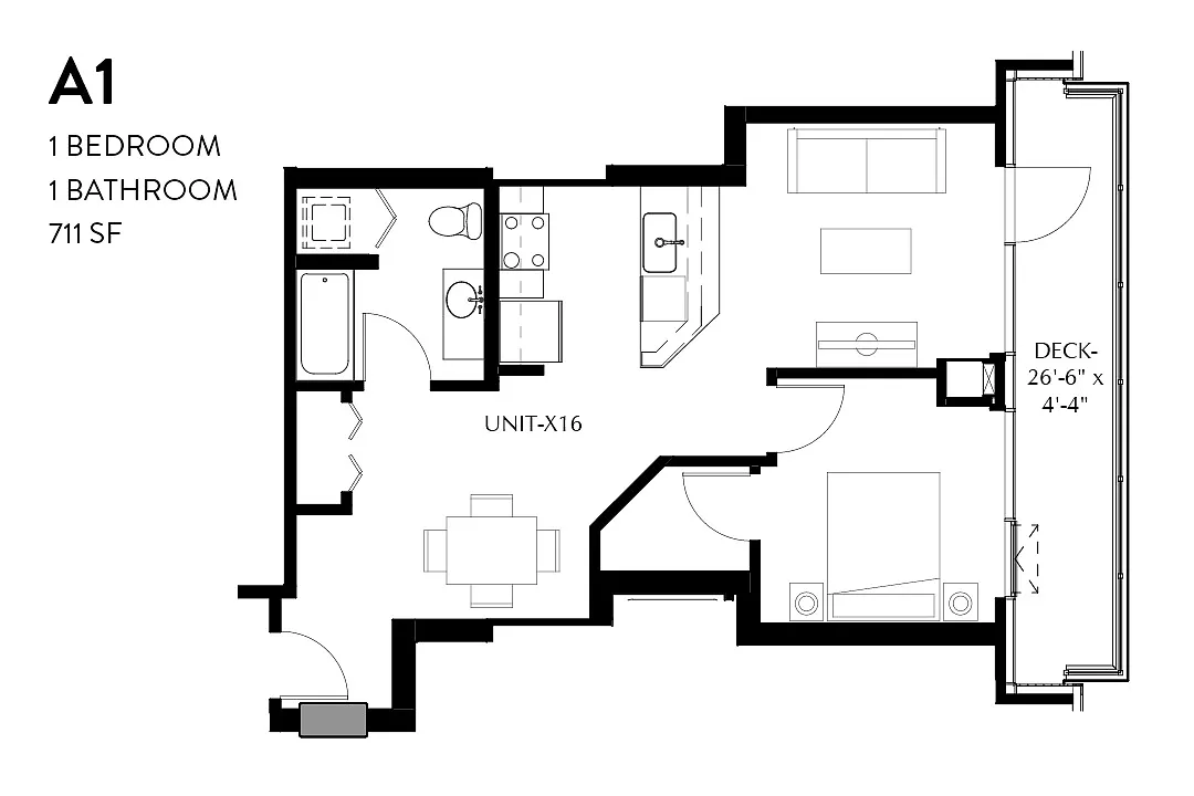 Floor plan One-Bedroom