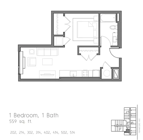 Floor plan One Bedroom