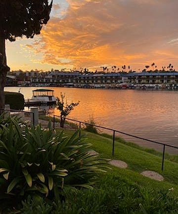 Patio view at sunset