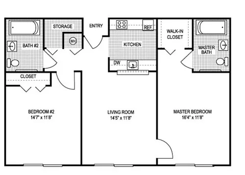 Floor plan 2Bed 2Bath