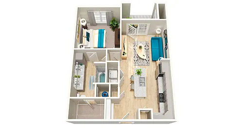 Floor plan A4 849sf 1/1
