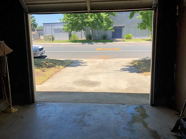 View of street from garage.