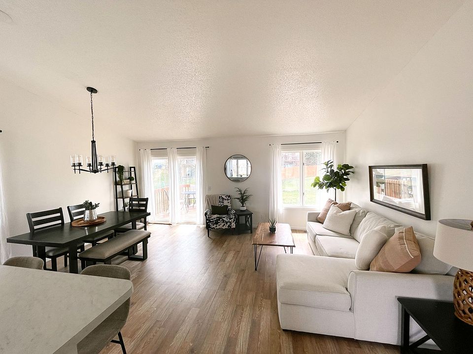 Living room and dining room