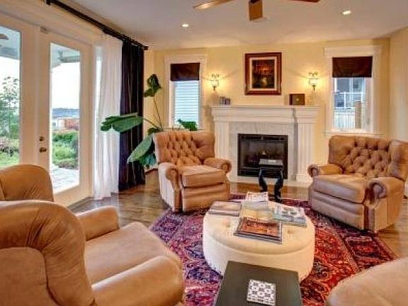 Living room with fireplac
