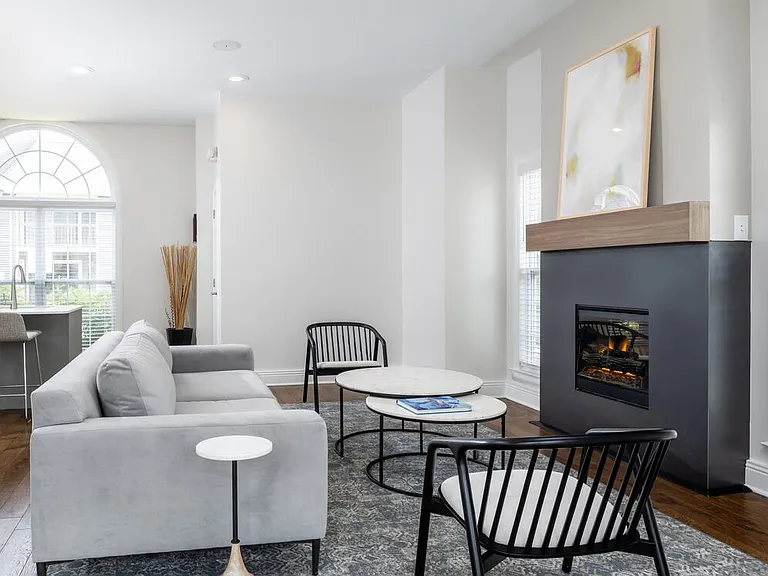 Resident lounge with fireplace