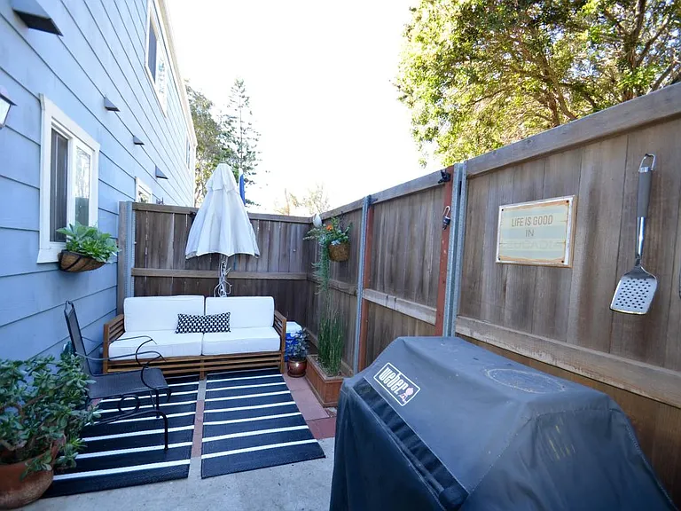 Large patio with lockable gate access