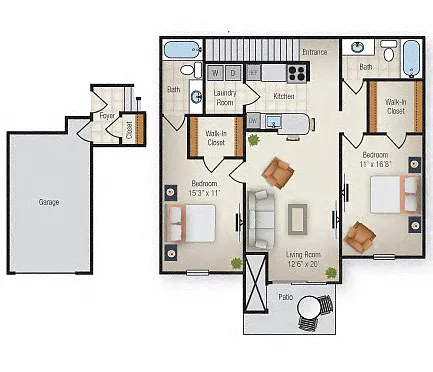 Floor plan The Sequoia Carriage House