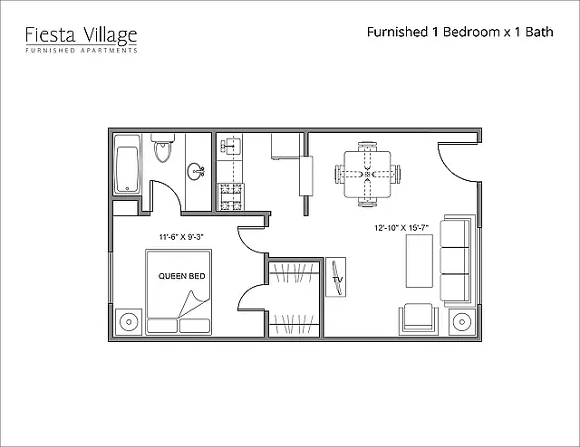 Floor plan 1 Bedroom 1 Bath