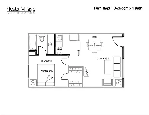 Floor plan 1 Bedroom 1 Bath