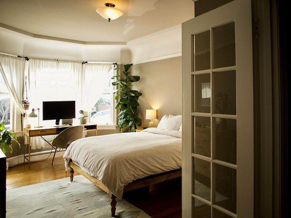 Double doors welcome you to the bedroom