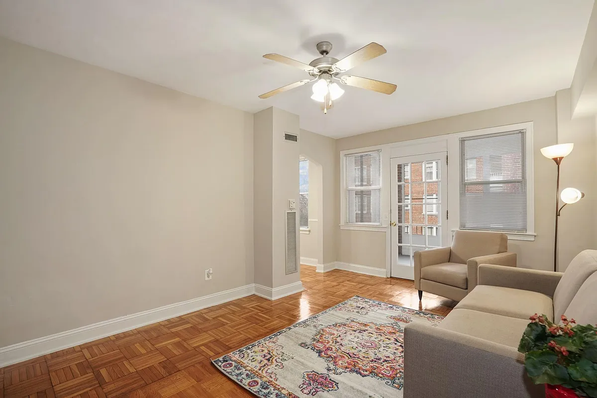 Photo 2 of 17 - The Normandie - Washington, DC Living Room with Porch (One Bedroom layout) - The Normandie