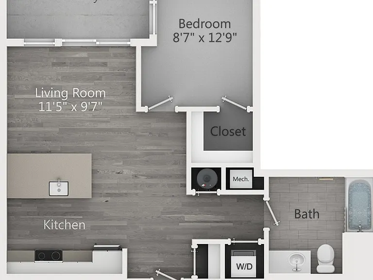 One Bedroom One Bathroom (663 SF) One Bedroom One Bathroom (663 SF)