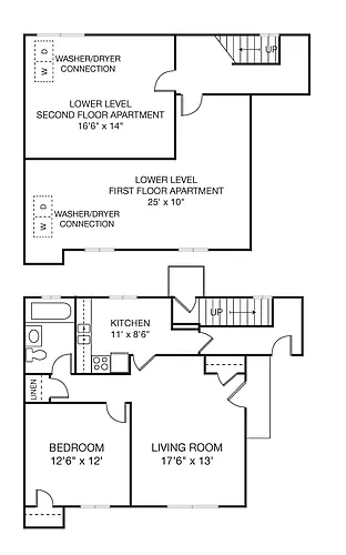 Floor plan 1 Bedroom 1 Bath