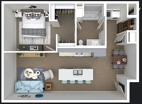 Floor plan 1/1 M 60% AMI