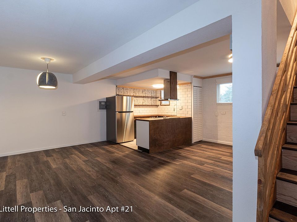 Living area and kitchen