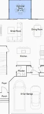 First (Main) Floor Layout with Deck