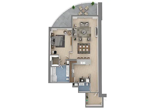 Floor plan 1 Bedroom 1 Bathroom