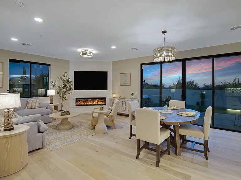 Dining/living area at sunset