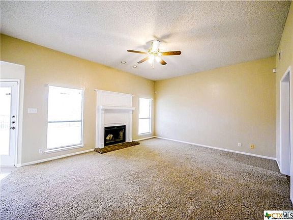 Living room with fireplace.