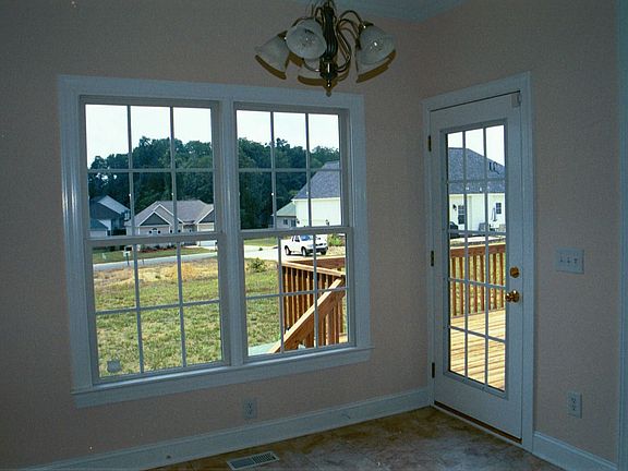 Breakfast area with french door leading to deck