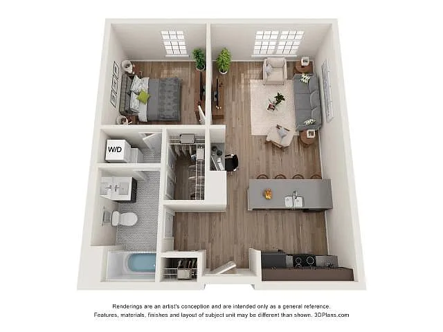 Floor plan Edgewood (1x1)