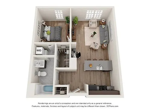 Floor plan Edgewood (1x1)