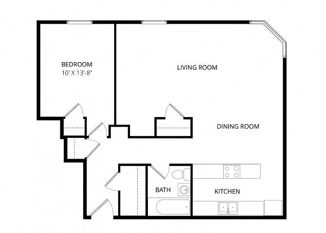 Floor plan Large One Bedroom