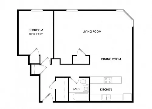 Floor plan Large One Bedroom