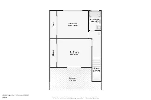 Floor plan 2 Bed 2 Bath