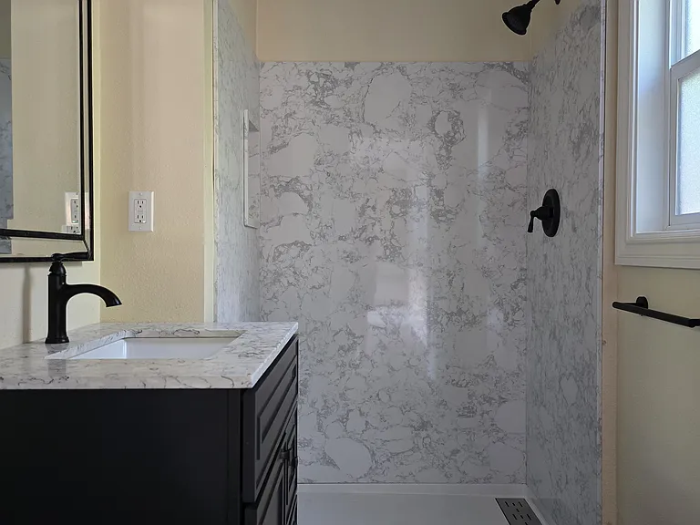 Master Shower is missing shower door, which will be installed shortly.